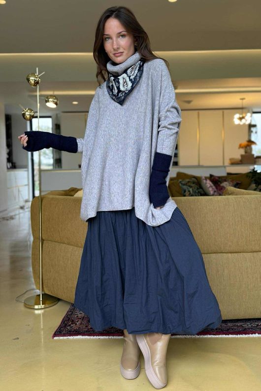 Paloma Pouf Layering Dress Navy